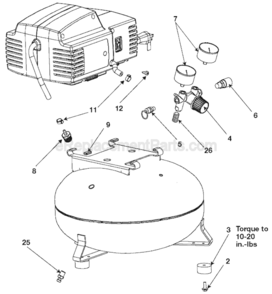 Part Location Diagram of A18352SV Porter Cable Manifold Assembly